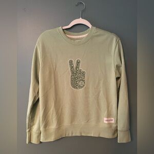Life Is Good Sage/Light Green Peace Sign Sweatshirt
